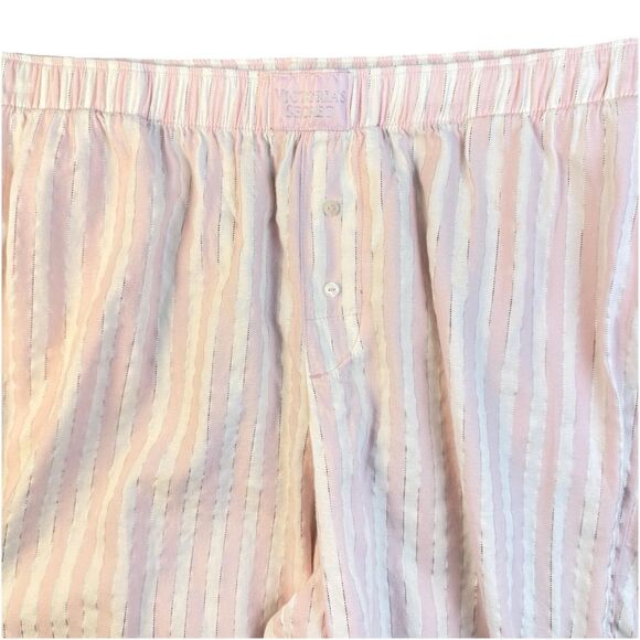 Victoria’s Secret Flannel 2 Piece Pajama Set Womens L Iconic Pink Stripe NWOT - Picture 7 of 16